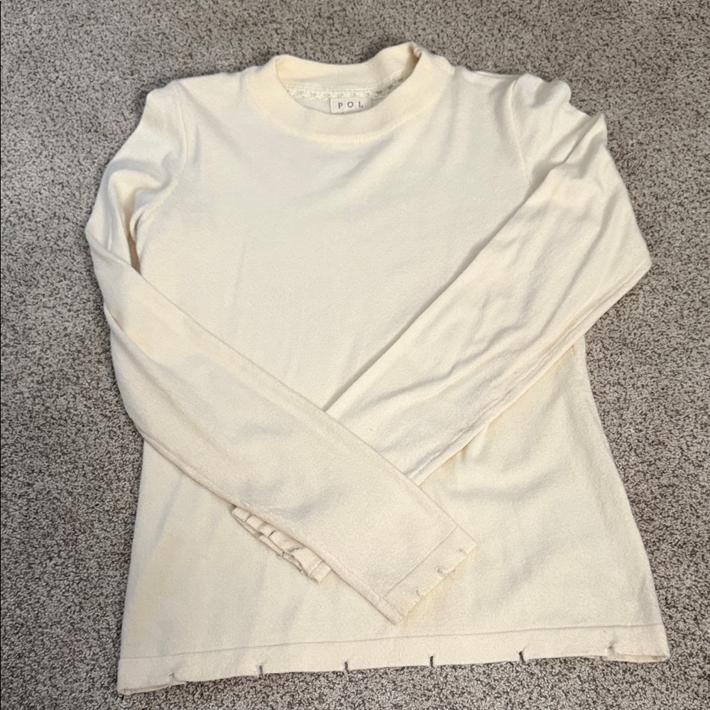 POL Soft Cream Long Sleeve Top